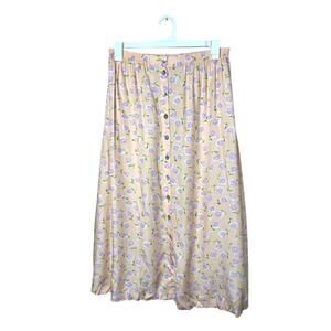 Floral Print Cream Skirt